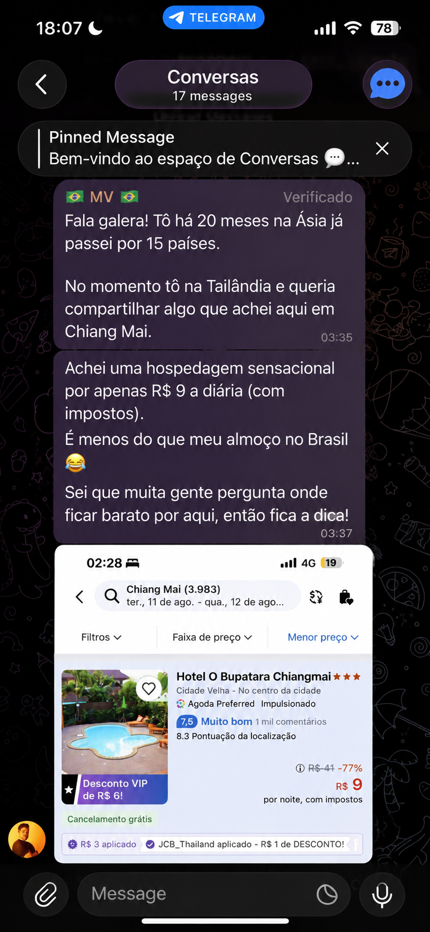 Troca entre brasileiros na comunidade do Clube